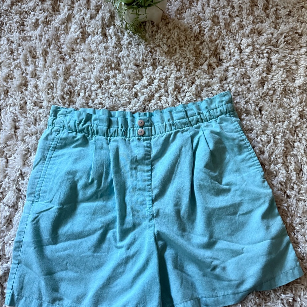 Women's super cute high waisted simple, casual Aqua Shorts